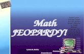 Math JEOPARDY!
