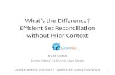 What’s the Difference? Efficient Set Reconciliation without Prior Context