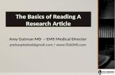 The Basics of Reading A Research Article