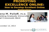 Promoting Excellence Online: How to Develop Excellent Online Instructors