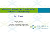 Refining, Defining, and Celebrating! Universal Team Training Day Three Rachel  Saladis