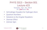 PHYS  3313  – Section 001 Lecture  #23