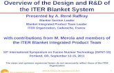 Overview of the Design and R&D of the ITER Blanket System