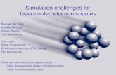 Simulation challenges for laser-cooled electron  sources