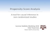 Propensity Score Analysis A tool for causal inference in  non-randomized studies