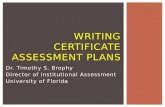 Writing Certificate Assessment Plans