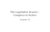 The Legislative Branch – Congress in Action