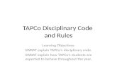 TAPCo  Disciplinary  Code  and Rules