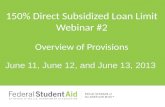 150 % Direct Subsidized Loan  Limit Webinar #2 Overview of Provisions