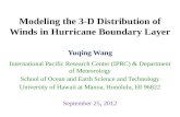 Modeling the 3-D Distribution of Winds in Hurricane Boundary Layer