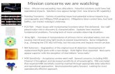 Mission concerns we are watching