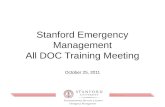 Stanford Emergency Management All DOC Training Meeting