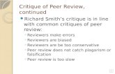 Critique of Peer Review, continued
