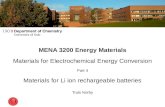 MENA 3200 Energy Materials Materials for Electrochemical Energy Conversion Part  4