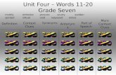 Unit Four – Words 11-20 Grade Seven