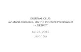 Journal Club: Lankford and Does. On the Inherent Precision of  mcDESPOT .