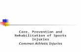 Care , Prevention and Rehabilitation of Sports Injuries Common Athletic Injuries