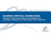 SHARING CRITICAL KNOWLEDGE