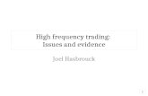 High frequency trading:  Issues and evidence