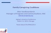 Family Caregiving Coalitions Stien Vandierendonck Manager of Programs and Communications, NAC