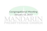 Congregational Meeting January 13, 2013