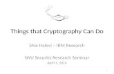 Things that Cryptography Can Do