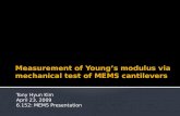 Measurement of Young’s modulus via mechanical test of MEMS  cantilevers