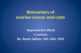 Biomarkers of ovarian cancer and cysts