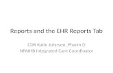 Reports and the EHR Reports Tab