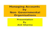 Managing Accounts  by  Non- Governmental Organisations