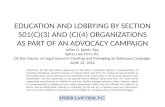 Creating and Operating a 501(c)(3) Organization:
