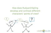 How does Rudyard Kipling  develop and contrast different  characters’ points of view?