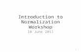 Introduction to Normalization Workshop