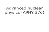 Advanced nuclear physics (APHY 376)