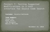 Project 7: Testing Suggested Modifications to a User Interface for Source Code Search