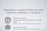 Towards a model of formal and informal address in English