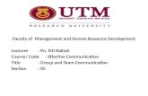 Faculty of  Management and Human Resource Development Lecturer    :  Pn .  Siti Rokiah