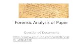 Forensic Analysis of Paper