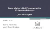Cross-platform  GUI  Frameworks  for  3D Apps and Games: Qt vs wxWidgets
