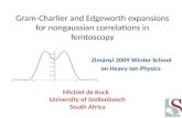 Gram- Charlier  and  Edgeworth  expansions for  nongaussian  correlations in  femtoscopy