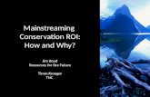 Mainstreaming  Conservation ROI: How and Why?