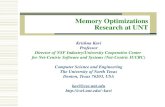 Memory Optimizations Research at UNT