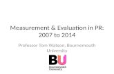 Measurement & Evaluation in PR: 2007 to 2014