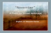 “November” A Poem by Simon  Armitage