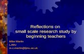 Reflections on  small scale research study by beginning teachers