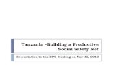 Tanzania –Building a Productive Social Safety Net