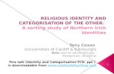 RELIGIOUS IDENTITY AND CATEGORISATION OF THE OTHER :  A sorting study of Northern Irish Identities