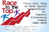 Five-Year  View  of Math Sprint Competition  at  Camelot Elementary School 2005-2010