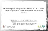 H- dibaryon  properties from a QCD sum rule approach with  diquark  effective fields