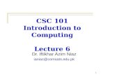 CSC 101 Introduction to Computing Lecture 6